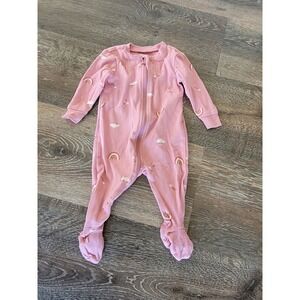 Pekkle Baby Girl Pink‎ Rainbow Star Cloud Footed Sleeper Pajamas 3 Months #9